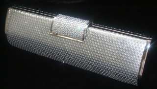 Silver Sparkly Diamante Evening Handbag Clutch Purse UK  