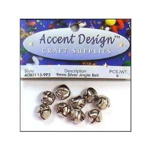  Accent Design Jingle Bell 9mm 9pc Silver (6 Pack): Pet 