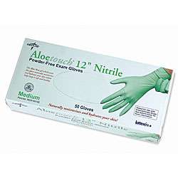 Medline Nitrile Chemo Exam Glove, 12 Cuff, Powder free, Aloe, Large 