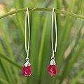 Sterling Silver Sublime Ruby Earrings (Thailand 