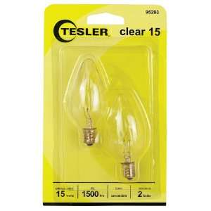   Tesler 15 Watt 2 Pack Candelabra Clear Light Bulbs: Home Improvement