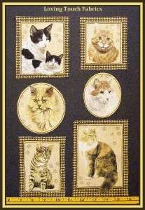 CAT ANIMAL COTTON FABRIC PIECES (BLOCKS & CIRCLES) #A  