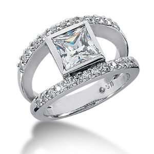  1.95 Ct Diamond Diamond Ring Engagement Princess cut 14k 
