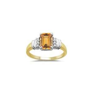  0.08 Cts Diamond & 1.09 Cts Citrine Ring in 14K Two Tone 