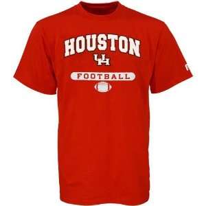  Russell Houston Cougars Red Football T shirt: Sports 