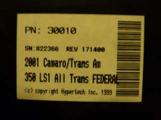 Hypertech Programmer 2001 Camaro Trans Am Formula 30010  