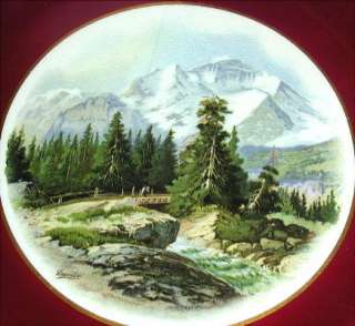 Large Fondeville Ambassadorware Plates Alpine Scenes  