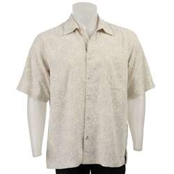 FINAL SALE Toscano Mens Ivory Silk Short sleeve Shirt  