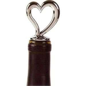  Prodyne WS 8 H Heart Love of Wine Chrome Bottle Stopper 