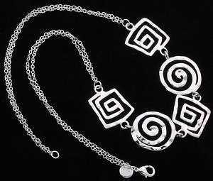 Silver Plated Spirality Double Chain Necklace 45cm New  