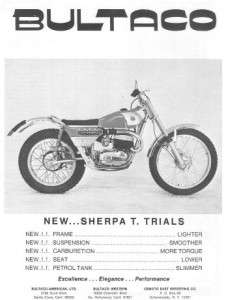 1969 Bultaco Sherpa T Trials Motocross Motorcycle Ad  