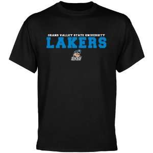   Grand Valley State Lakers Black University Name T shirt Sports