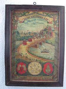 Old Framed Litho Jainy Brothers & Co. Advertising Sign  