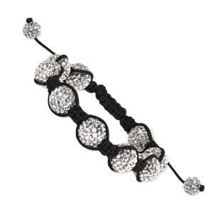   Crystal Beads Black Cord Shamballa Bracelet 1928 Boutique Jewelry