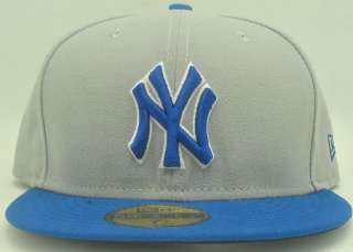 NEW ERA NEW YORK YANKEES CAP NY 2 TONE 59FIFTY CUSTOM BLUE GREY FITTED 