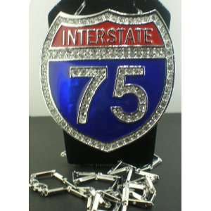    INTERSTATE 75 BLING ICED OUT HIP HOP CHARM N CHAIN 
