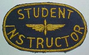 Rare WW2 AAF STUDENT INSTRUCTOR Flight School Patch  