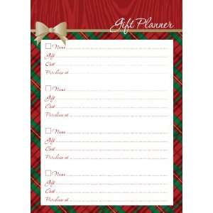   Gift Giving Planner, Holiday Tartan   75 Sheet Pad