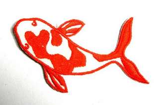 RED KOI CARP FISH JAPAN IRON ON PATCH EMBROIDERED I080  