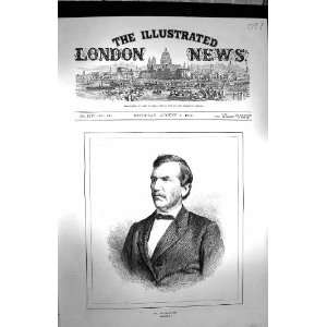    1872 Antique Portrait Dr. Livingstone Old Print