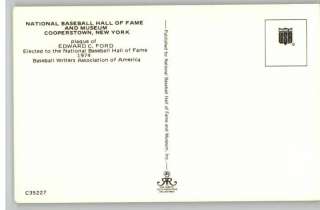 Postcard Whitey Ford Baseball Hall of Fame NY Yankees  