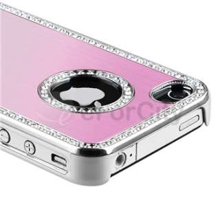   Rhinestone Pink Hard Case Cover for Apple Verizon iPhone 4 4G 4S S