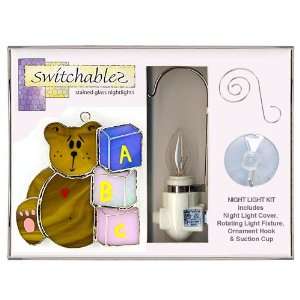     Bear W/ Blocks   Stained Glass Night Light Kit 