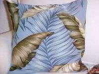 Tropical Barkcloth Fabric SLIPCOVER~Banana Leaves Slate  