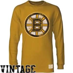 Reebok Boston Bruins Gold Bigger Better Logo Long Sleeve Thermal Shirt 