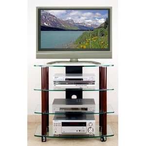    32 Glass Flat Panel Highboy TV Stand TD110W: Furniture & Decor
