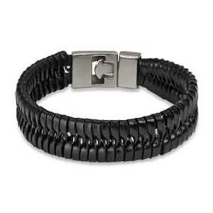  Genuine Black Leather Braided Bracelet For Men or Women 