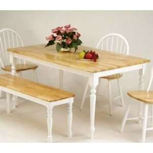  Acme 02247NW Natural and White Solid Wood Table: Home 