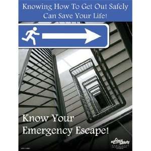  Emergency Escape Safety Poster (24 by 32 Inch)