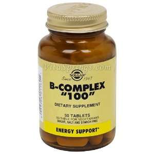  B Complex 100, 50 Tablets, Solgar