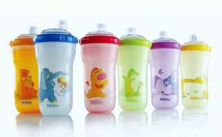 NEW NUBY 2 PACK INSULATED 9oz SIPPY CUPS BPA FREE  