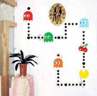 Pacman Game Mural Art Wall Stickers Vinyl Decal Home Kids Room Decor 