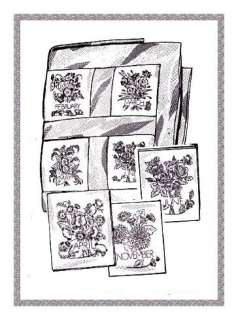 697 Flower of the Month Quilt Embroidery Transfer iron  