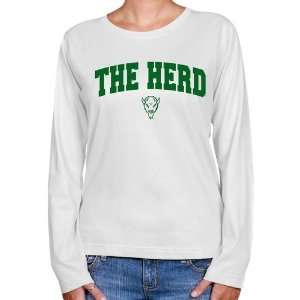  NCAA Marshall Thundering Herd Ladies White Logo Arch Long 