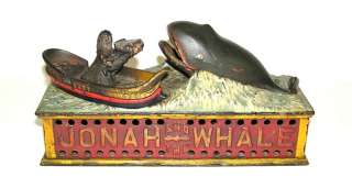   Jonah & Whale Cast Iron Mechanical Bank NO RESERVE (DAKOTApaul)  