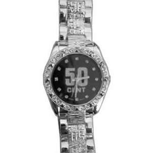  Iced 50 Cent Hip Hop Watch Black, Silver Tone Everything 
