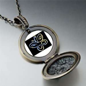  Butterfly Outline Photo Locket Pendant Necklace Pugster 