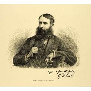  1887 Wood Engraving George Dunlop Leslie Fradelle Portrait 
