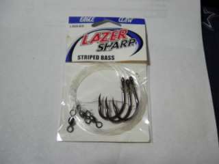 EAGLE CLAW LAZER SHARP 6/0 STRIPED BASS RIG 3 PACK  