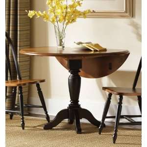  Low Country Drop Leaf Pedestal Table   Black: Furniture 