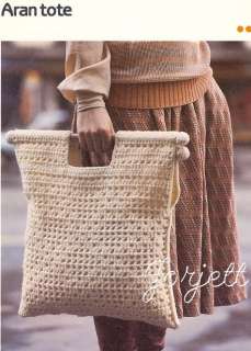 Aran Tote Bag Purse, Quick n Easy crochet pattern  