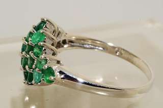 36CT ROUND CUT CLUSTER EMERALD RING SIZE 8  
