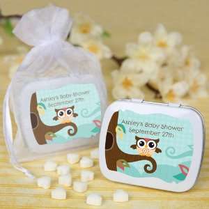   Whooos Having A Baby   Personalized Mint Tin Baby Shower Favors: Toys