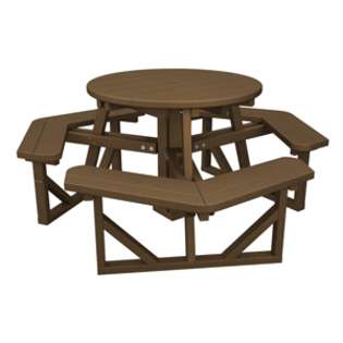 POLY~WOOD, Inc. Park 36 Round Picnic Table in Teak 
