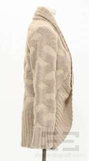 Piazza Sempione Beige Textured Open Front Cardigan Sweater Size 42 