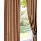   Flax Gold Vintage 120 inch Faux Textured Dupioni Silk Curtain Panel